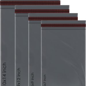 100 Assorted Mixed Grey Mailing Poly Postal Self Seal Bags 4 Sizes 25 from Each iSOUL Extra Small to Large Postage Packaging Assorted Mailers Posting Shipping Post Parcels Package Bags